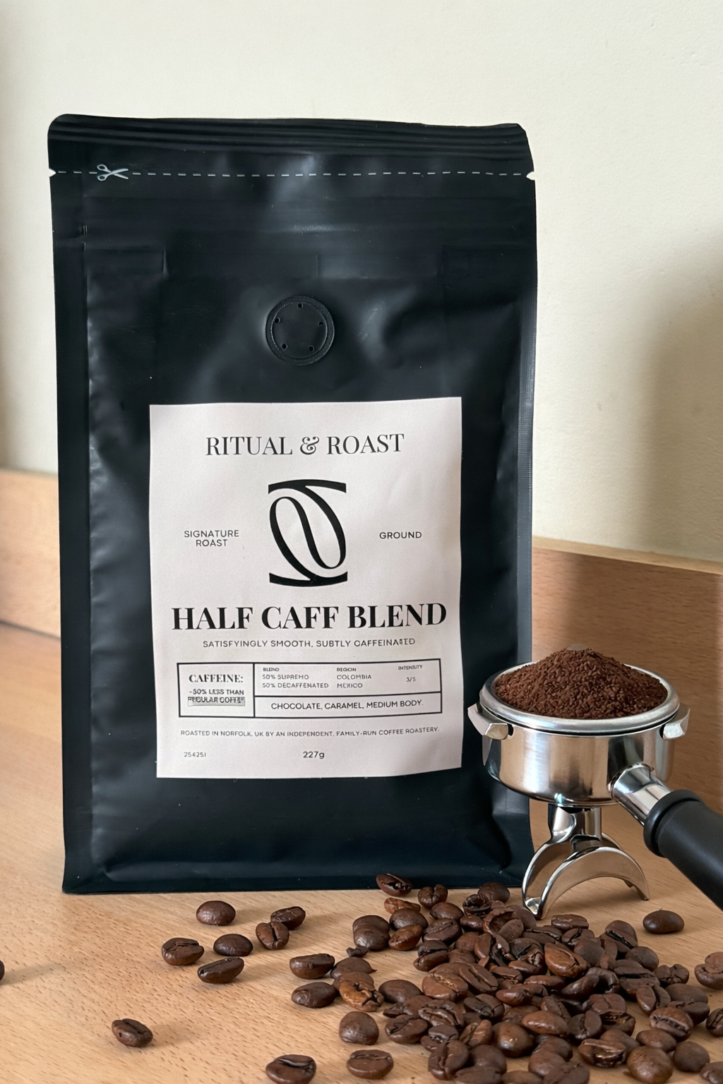 Half-Caff Colombian Blend - Espresso Ground Coffee